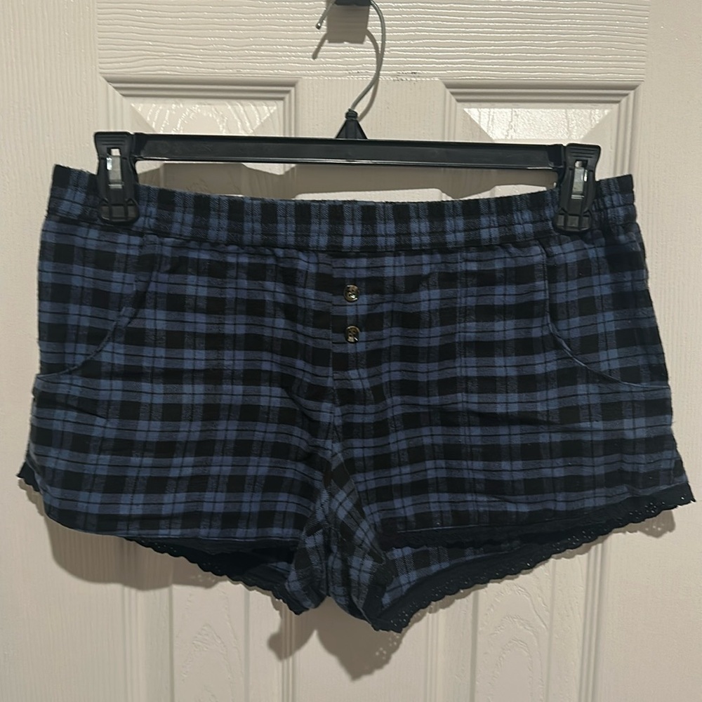 Black/Blue Pajama Shorts